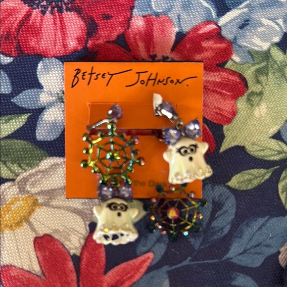 Betsey Johnson Jewelry - Betsey Johnson Ghost and Web Earrings